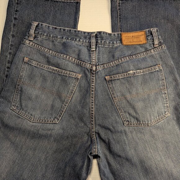 Tommy Hilfiger Jeans Mens 34x32 Blue Denim Relaxed Fit Y2K midrise VTG - Picture 7 of 8